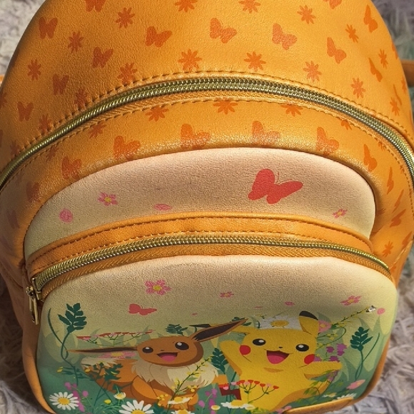 Loungefly Pikachu and Eevee Floral Backpack - Picture 2 of 5